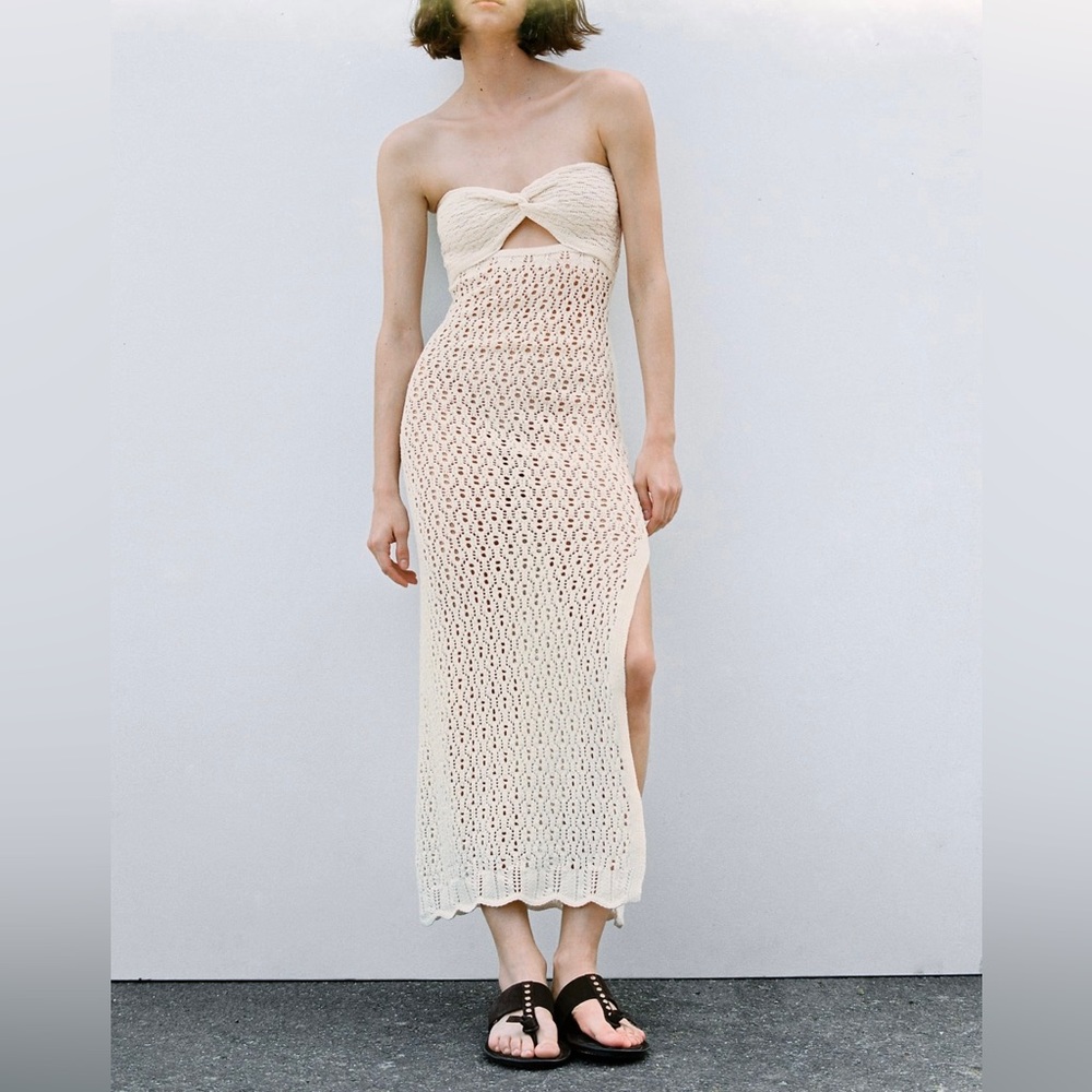 NWT ZARA Cut out Pointelle Knit Dress (Summer 2023 collection)
